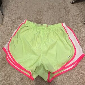 Nike running shorts - neon green/neon pink/white